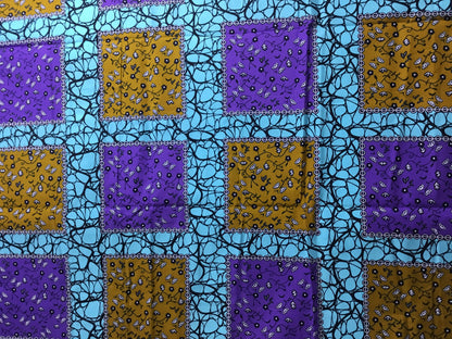 Blue and grey African fabric African prints/ Ankara fabric/ African fabric per yard/ African fabric for craft/ mask fabric/ MK439
