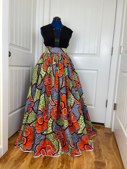 African skirt/Danshiki skirt/Ethnic skirt/Orange skirt/Ankara skirt/DR16