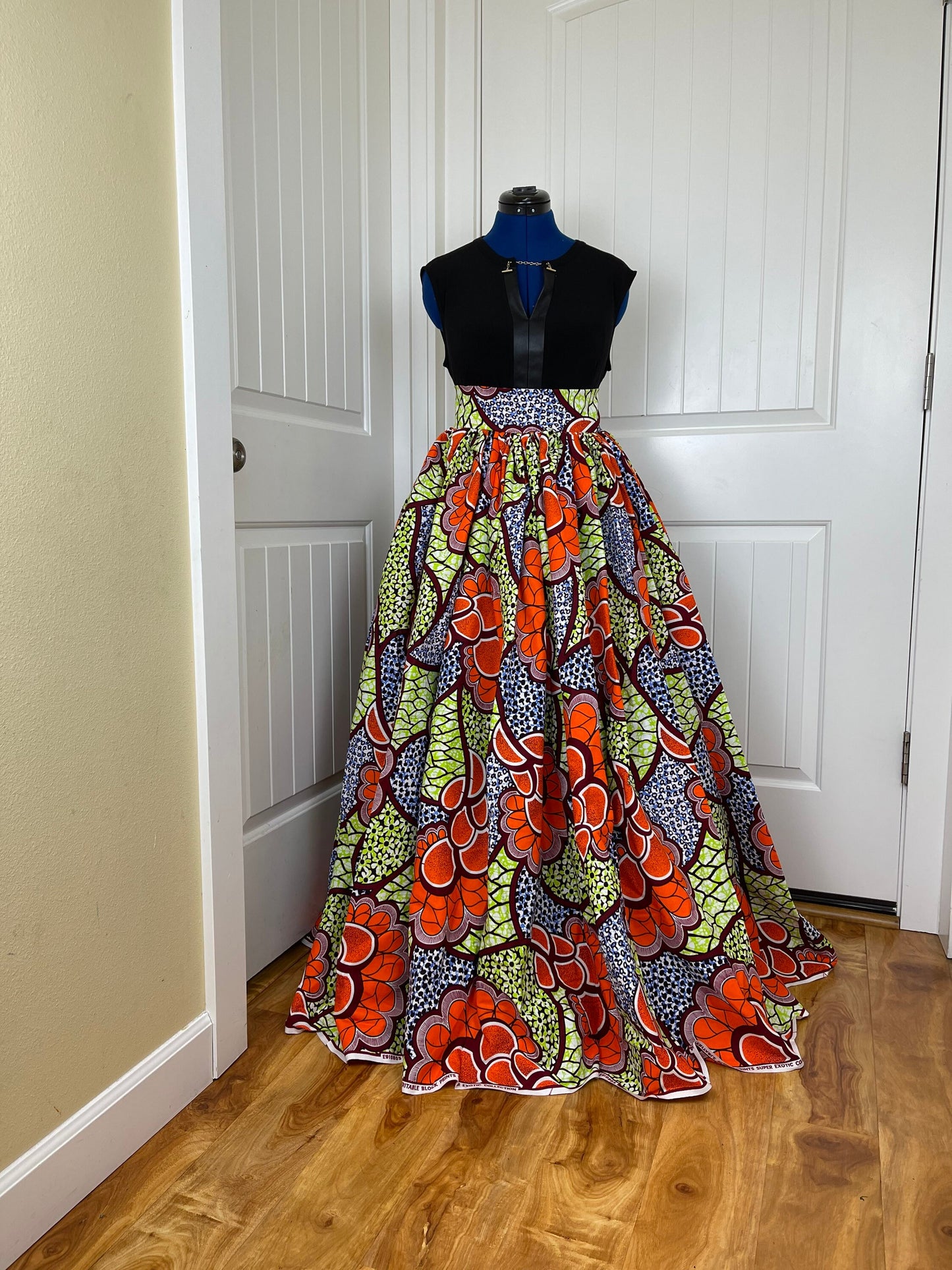 African skirt/Danshiki skirt/Ethnic skirt/Orange skirt/Ankara skirt/DR16