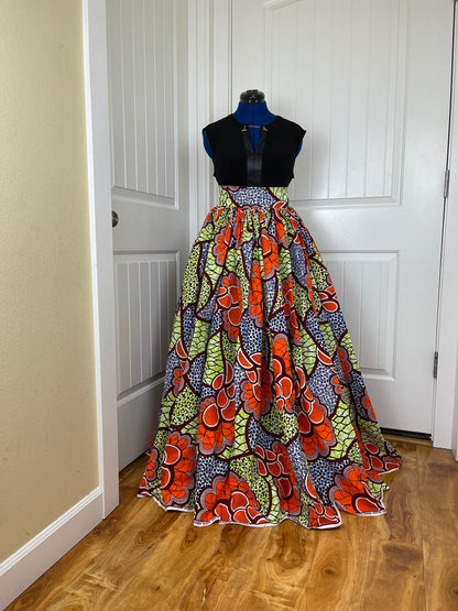 African skirt/Danshiki skirt/Ethnic skirt/Orange skirt/Ankara skirt/DR16