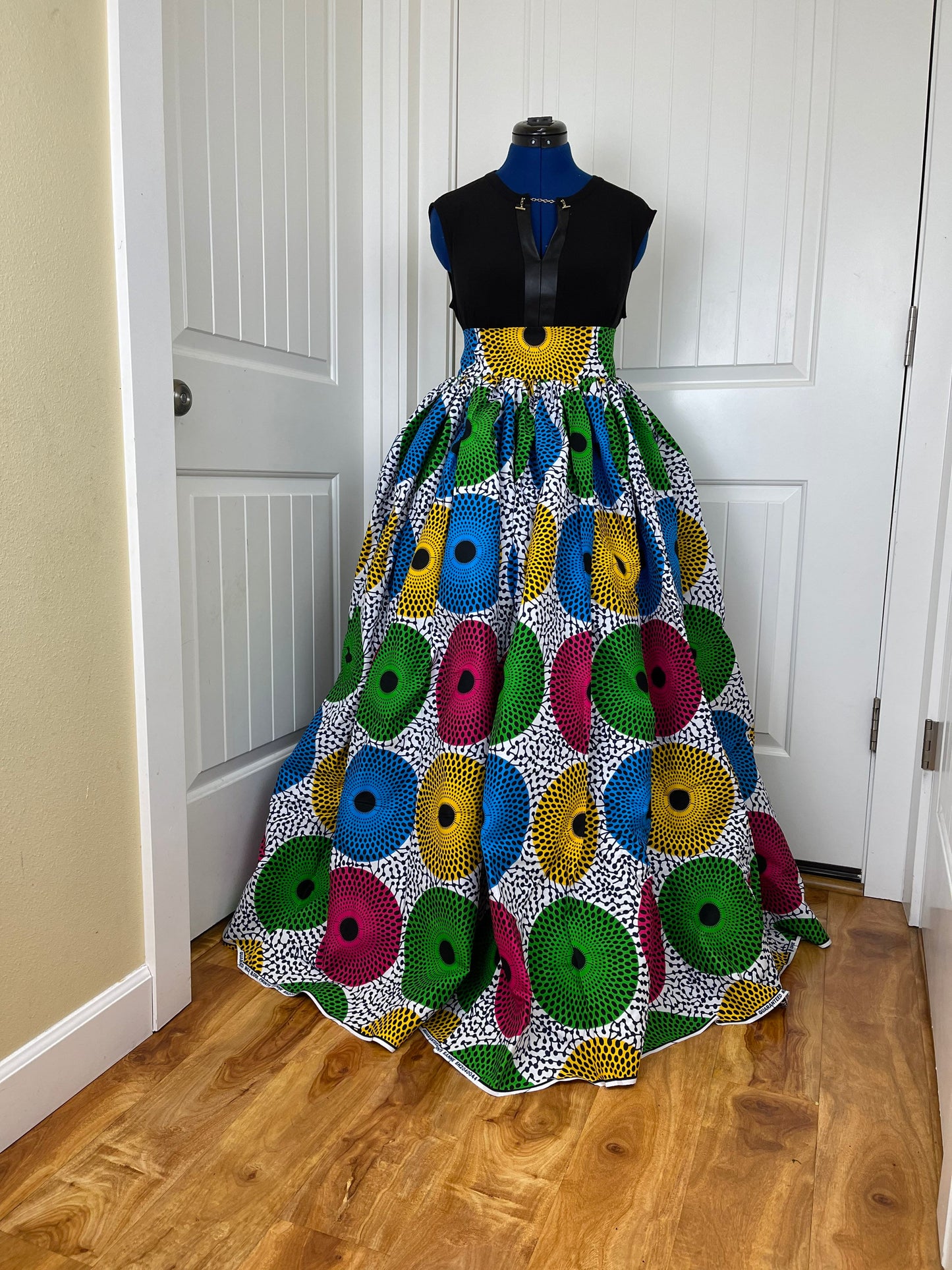African Skirt With Pockets/Ankara Skirt/VA49