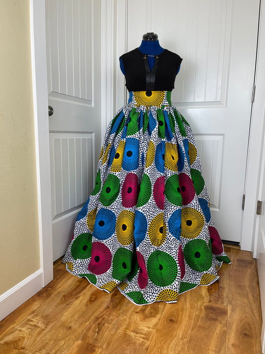 African Skirt With Pockets/Ankara Skirt/VA49