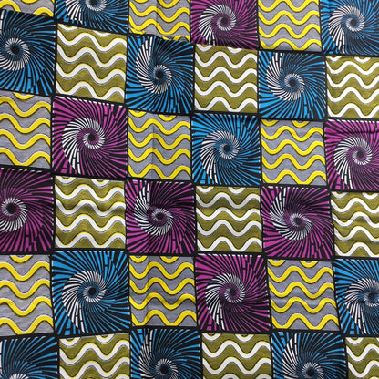 Purple and blue African Fabric/African prints/ Ankara fabric/ African fabric per yard/ African fabric for crafts/ African fabri/FG12