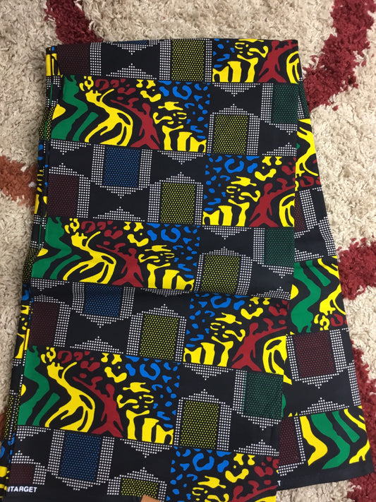 Black, yellow and red African Fabric/African prints/ Ankara fabric/ African fabric per yard/ African fabric for crafts/ African fabri/DK15/D