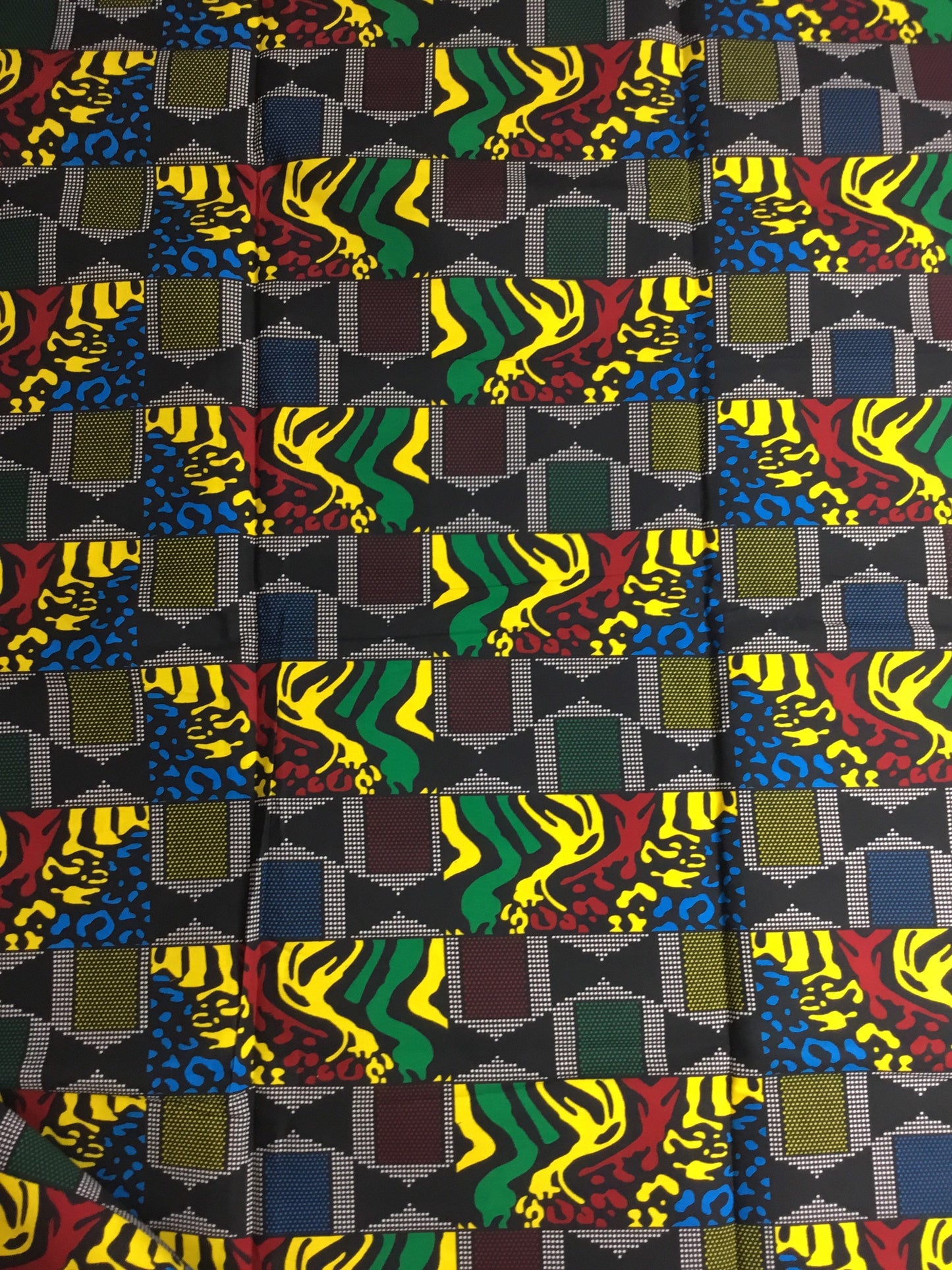 Black, yellow and red African Fabric/African prints/ Ankara fabric/ African fabric per yard/ African fabric for crafts/ African fabri/DK15/D
