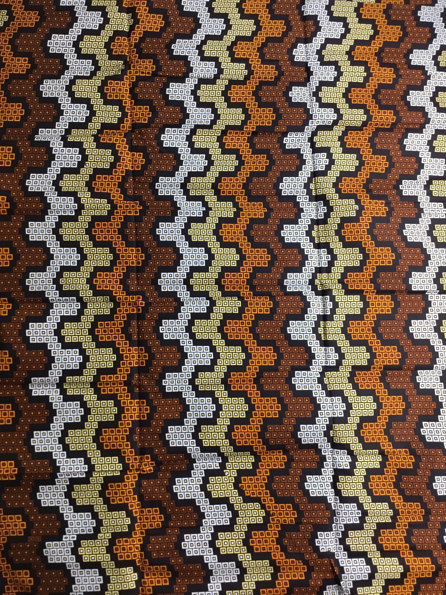 African Fabric/African Print Fabric/Ankara -Brown and Cream Fabric/African/ Fabric/ Cotton Fabric/African Dress/African Print/Kente Fa/MK508