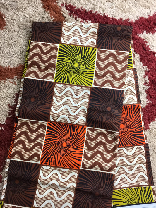 Brown African Fabric/African print/African fabric by the yard /Hollandais/ African fabric/ African fabric 6 yards/FG88wc