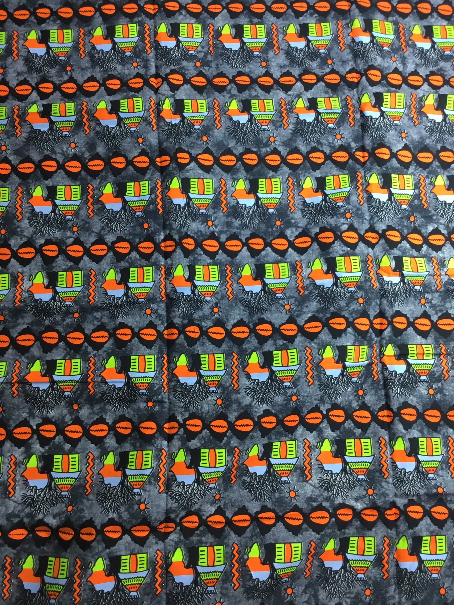 Orange African Fabric/African prints/ Ankara fabric/ Wax print/ African fabric for decor/ African fabric for crafts/CK400