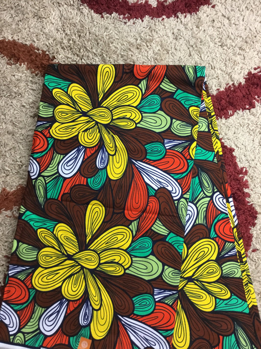 Multicolor African Fabric/African prints/ Ankara fabric/ African fabric by the yard/African fabric/ African fabric 6 yards/MK113