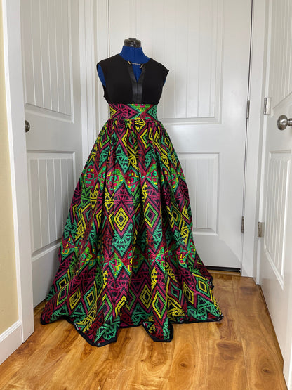 African skirt/Danshiki skirt/Ethnic skirt/Black pink skirt/African skirt for sale/African women clothing/Ankara skirt/Maxi skirt/DR12