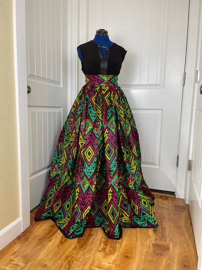 African skirt/Danshiki skirt/Ethnic skirt/Black pink skirt/African skirt for sale/African women clothing/Ankara skirt/Maxi skirt/DR12