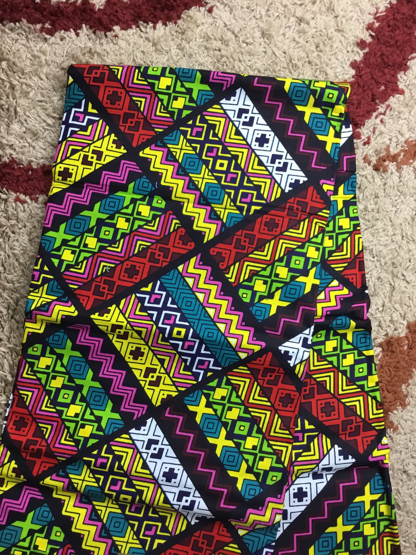 Multicolor African Fabric/African prints/ Ankara fabric/ African fabric per yard/ African fabric for crafts/ African fabri/DK18