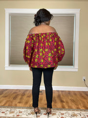 African Blouses For Women Fashion |African Blouses |African Women’s Top|African Women Clothing |African Off Shoulder Blouse|Red Blouse