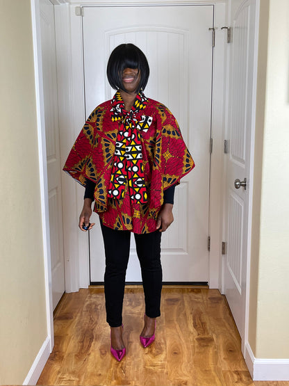 African Cape/Ankara Shawl/Shoulder Shrug/African Print Top/African Clothing/Cape/Poncho/Shawl/Ankara/Plus Size/Women’sTop/Mudcloth Shawl/Dan