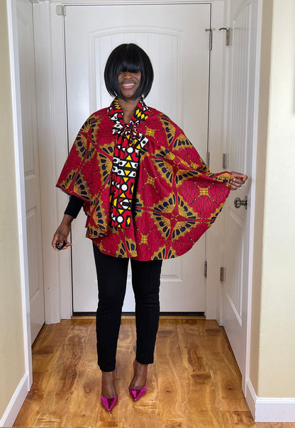 African Cape/Ankara Shawl/Shoulder Shrug/African Print Top/African Clothing/Cape/Poncho/Shawl/Ankara/Plus Size/Women’sTop/Mudcloth Shawl/Dan