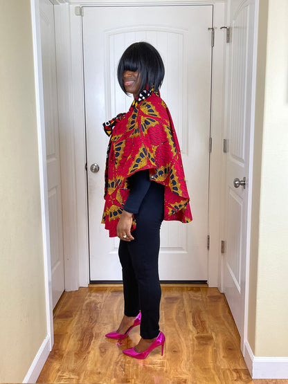 African Cape/Ankara Shawl/Shoulder Shrug/African Print Top/African Clothing/Cape/Poncho/Shawl/Ankara/Plus Size/Women’sTop/Mudcloth Shawl/Dan