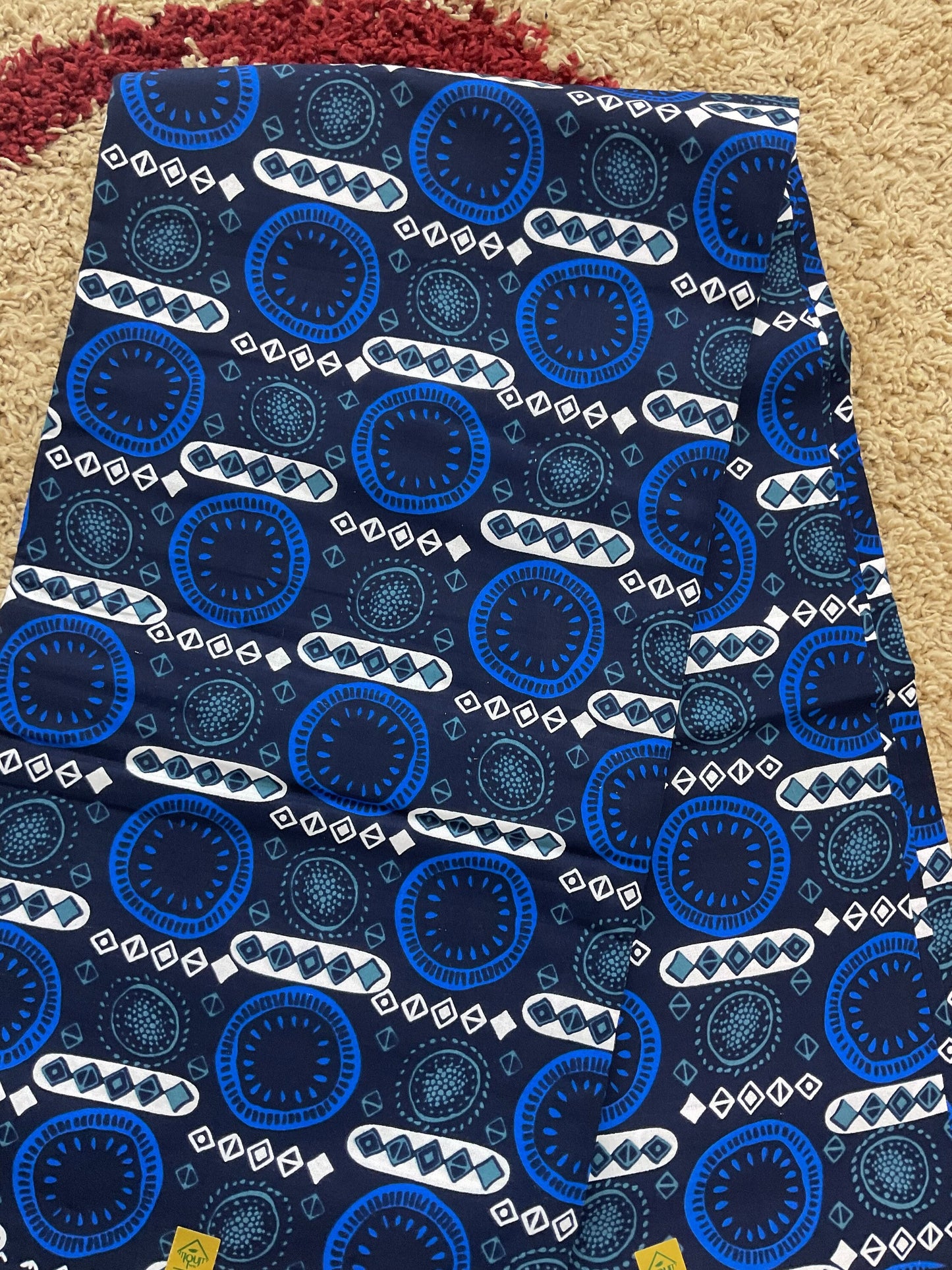 Blue and white African Fabric/African prints/ Ankara fabric/ African fabric by the yard/African fabric/ African fabric 6 yards/MK107