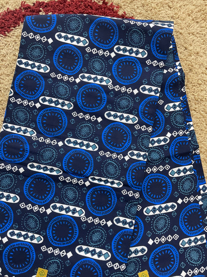 Blue and white African Fabric/African prints/ Ankara fabric/ African fabric by the yard/African fabric/ African fabric 6 yards/MK107