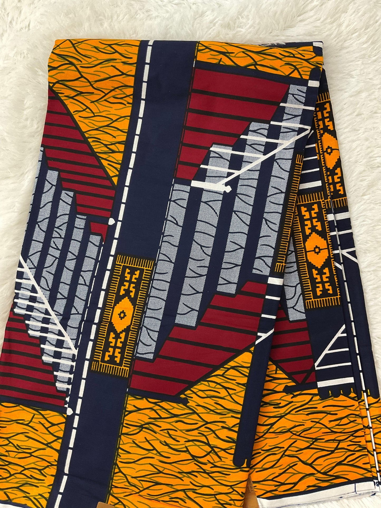 African fabric /African fabric by the yard/ African fabric for sale/Danshiki fabric/African headwrap/Red,navy and yellow African fabric
