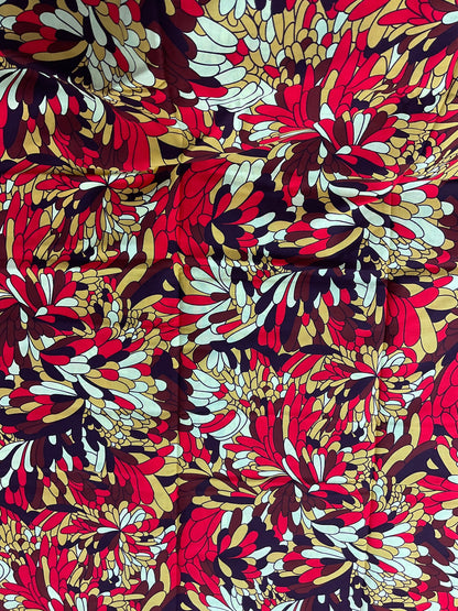 African fabric /African fabric by the yard/ African fabric for sale/Danshiki fabric/African headwrap/Red,brown and cream fabric