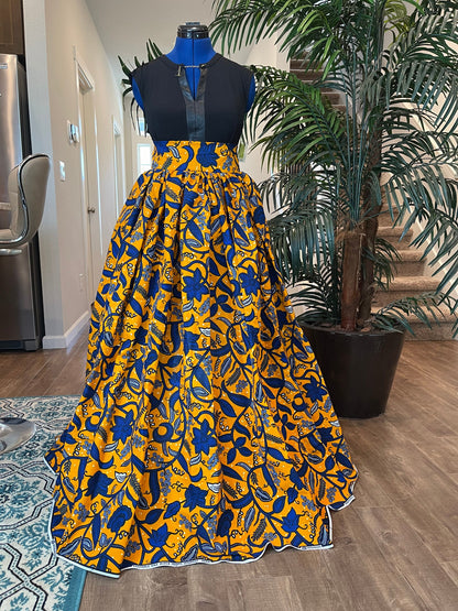 African clothing maxi skirt/ African women clothing/ Ankara maxi skirt/ African print skirt/ Ankara long skirt/ Yellow African fashion skirt