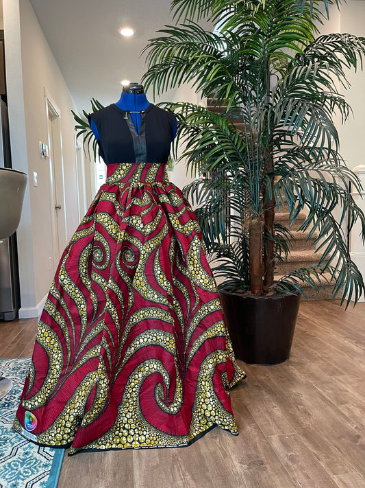 African Skirt/Ankara Skirt/Long Skirt/African Clothing/VA95