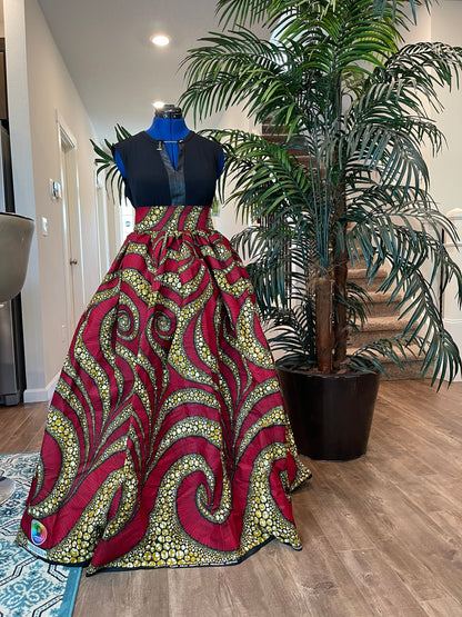 African Skirt/Ankara Skirt/Long Skirt/African Clothing/VA95