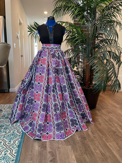 African clothing maxi skirt/ African women clothing/ Ankara maxi skirt/ African print skirt/ Ankara long skirt/magenta skirt/Danshiki skirt/