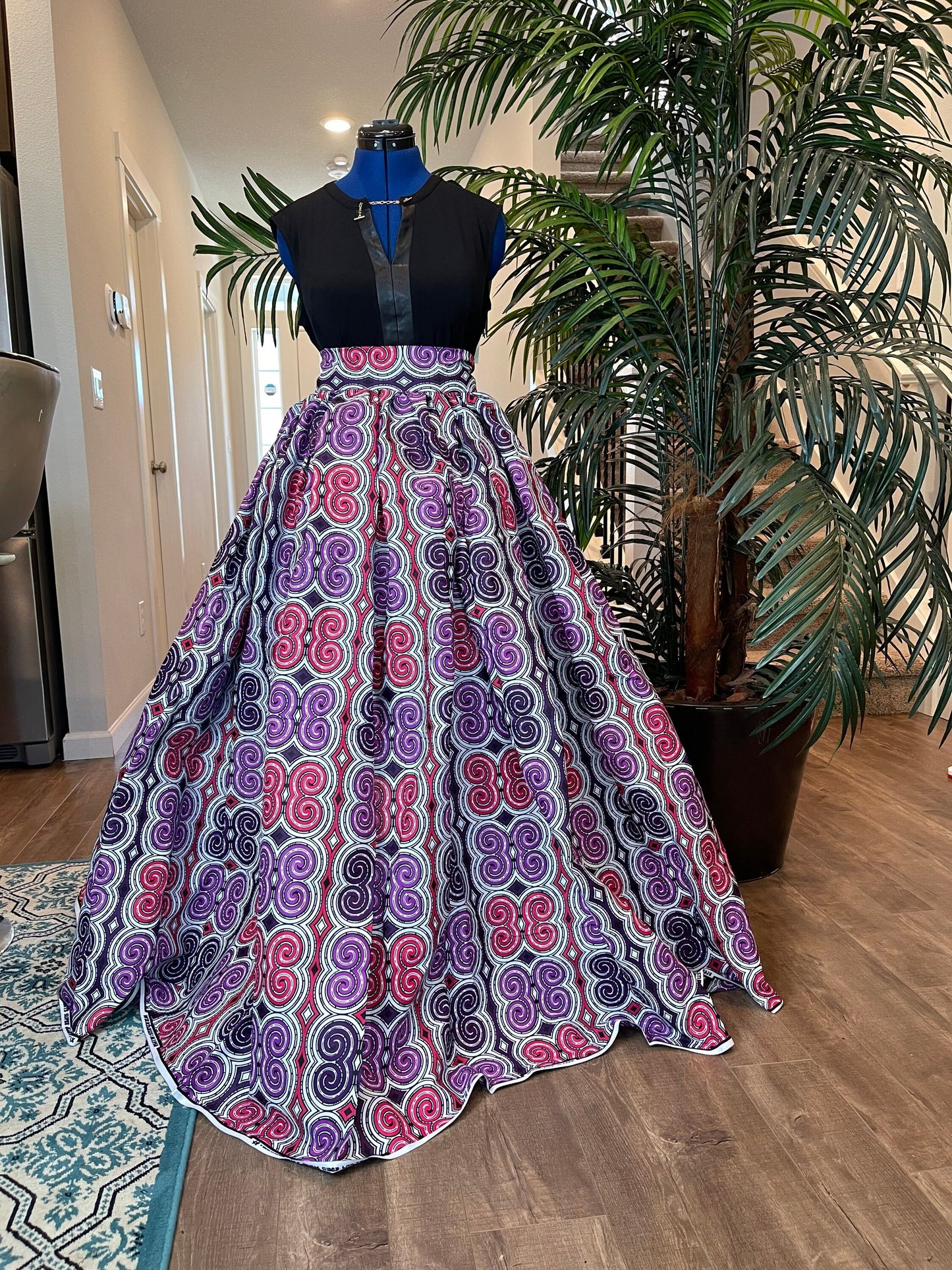 African clothing maxi skirt/ African women clothing/ Ankara maxi skirt/ African print skirt/ Ankara long skirt/magenta skirt/Danshiki skirt/