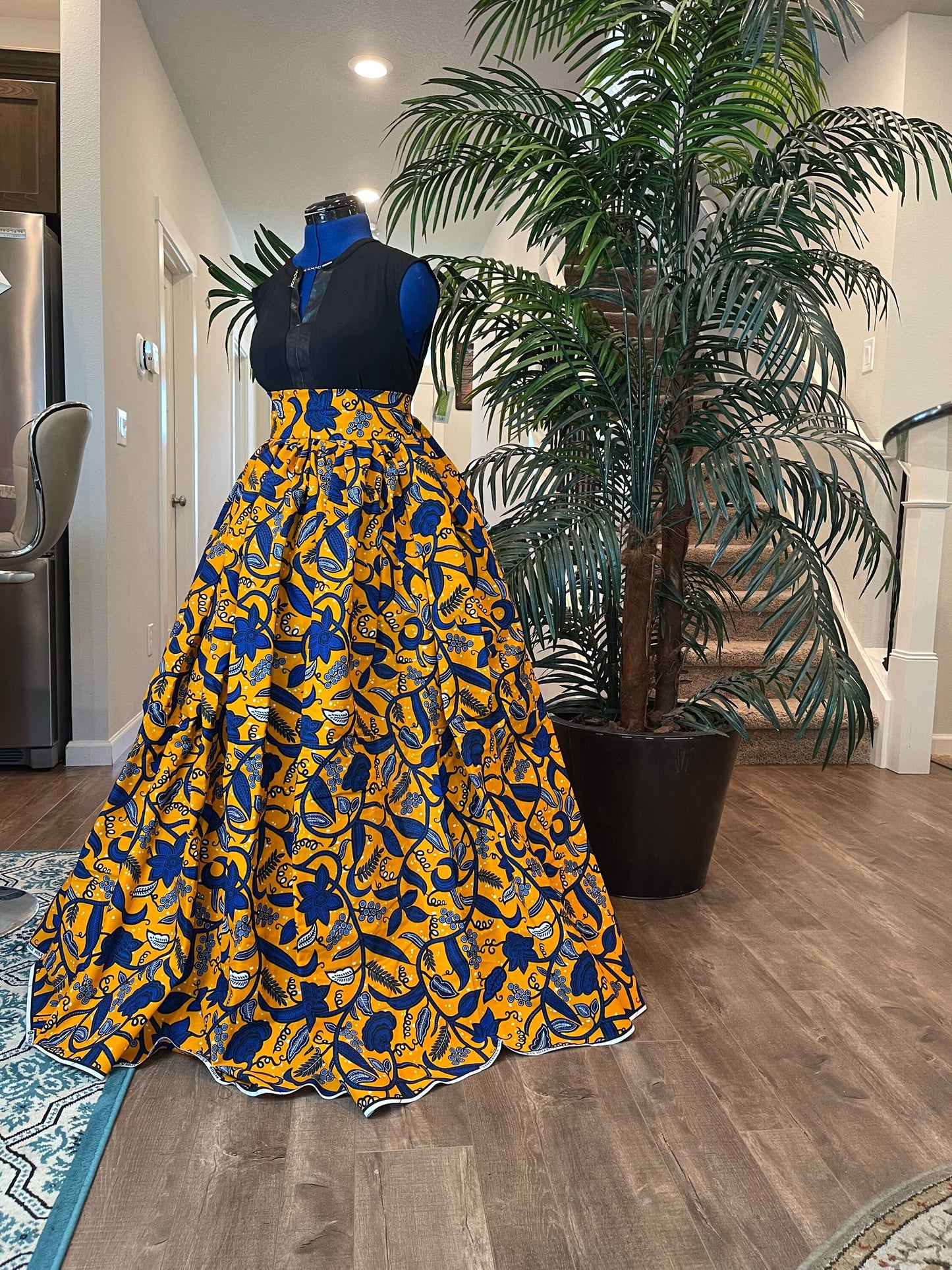 African clothing maxi skirt/ African women clothing/ Ankara maxi skirt/ African print skirt/ Ankara long skirt/ Yellow African fashion skirt