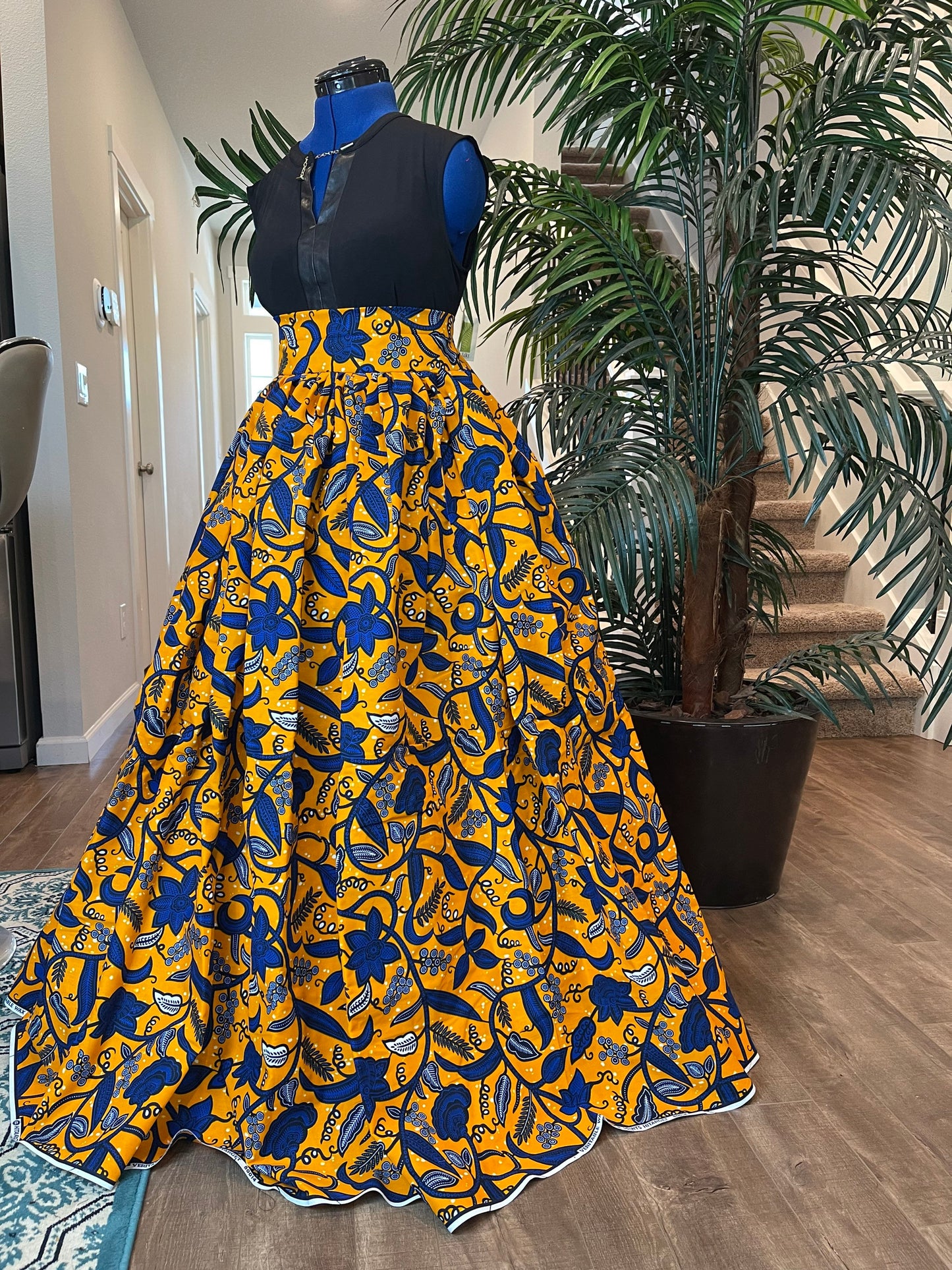 African clothing maxi skirt/ African women clothing/ Ankara maxi skirt/ African print skirt/ Ankara long skirt/ Yellow African fashion skirt