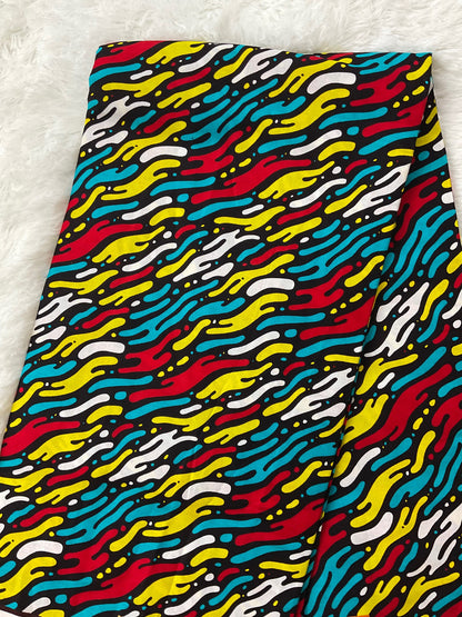 Pink and green African Fabric 6 yards/Ankara fabric by the yard/African wax/African Headwrap / multicolor fabric/MK617
