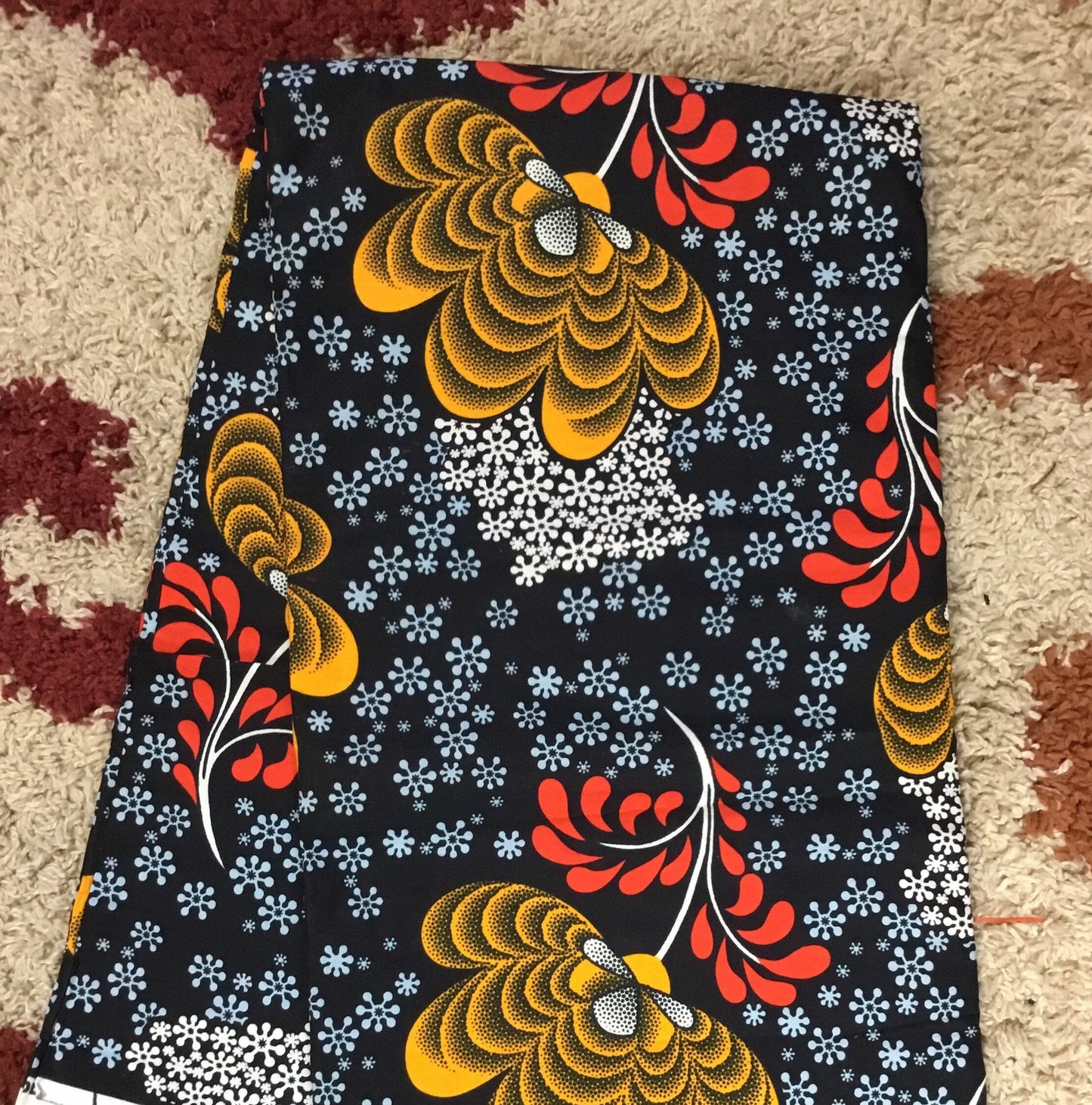 Black and gold African Fabric/African prints/ Ankara fabric/ Wax print/ African fabric for crafts/ African headwrap/ African clothing/MK908D