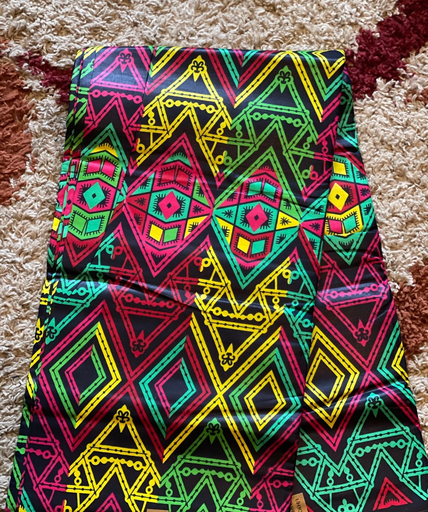 Multicolor African Fabric/African prints/ Ankara fabric/ African fabric per yard/ African fabric for crafts/ African fabri/FG60/Africa skirt