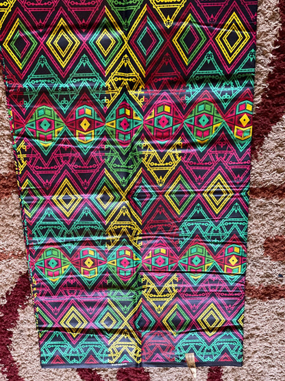 Multicolor African Fabric/African prints/ Ankara fabric/ African fabric per yard/ African fabric for crafts/ African fabri/FG60/Africa skirt