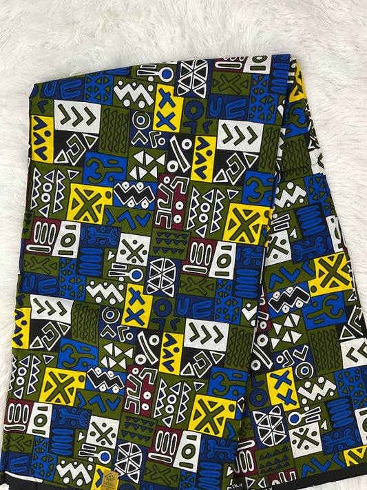 Multicolor African Fabric/African prints/ Ankara fabric/ African fabric per yard/ African fabric for crafts/ African fabri/DK02