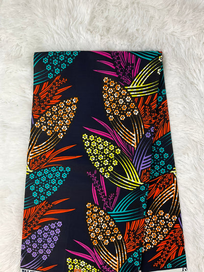 Multicolor African Fabric/African prints/ Ankara fabric/ African fabric per yard/ African fabric for crafts/ African fabri/FG19