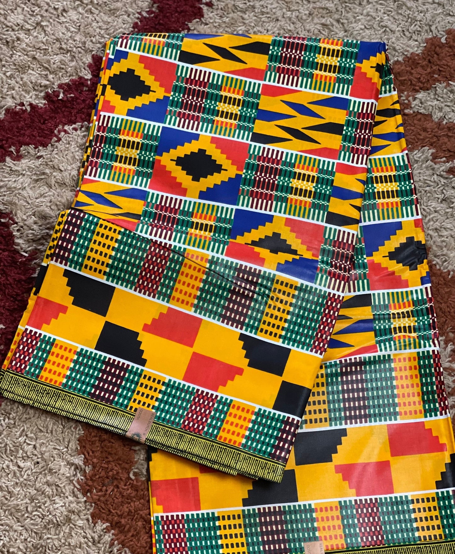 Multicolor kente African Fabric/African prints/ Ankara fabric/ African fabric per yard/ African fabric for crafts/ African fabri/FG55/