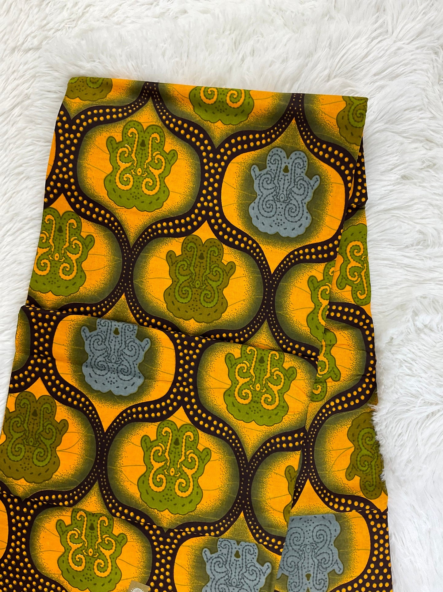 Gold African Fabric/African prints/ Ankara fabric/ African fabric by the yard/ Wax prints/ African fabric for apparels/MK462