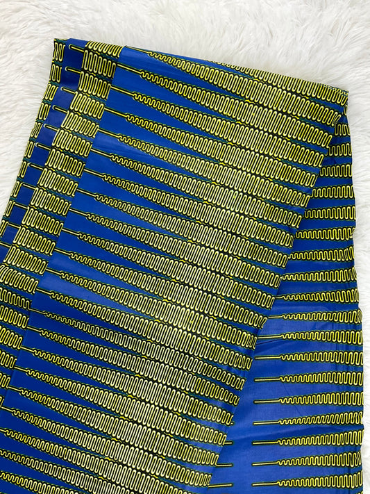 Blue and marigold African Fabric/African prints/ Ankara fabric/ African fabric by the yard/ African fabric for apparels,crafts,table/MK711