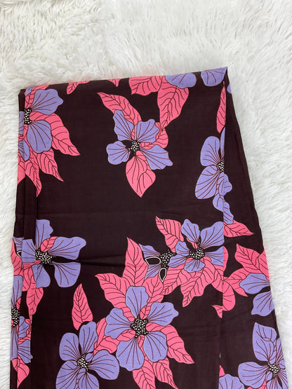 African Fabric/African Print Fabric/Ankara-Burgundy and Lilac Floral Design/African Dress/Ankara Fabric/Quilts Fabric/African Clothi/MK908E