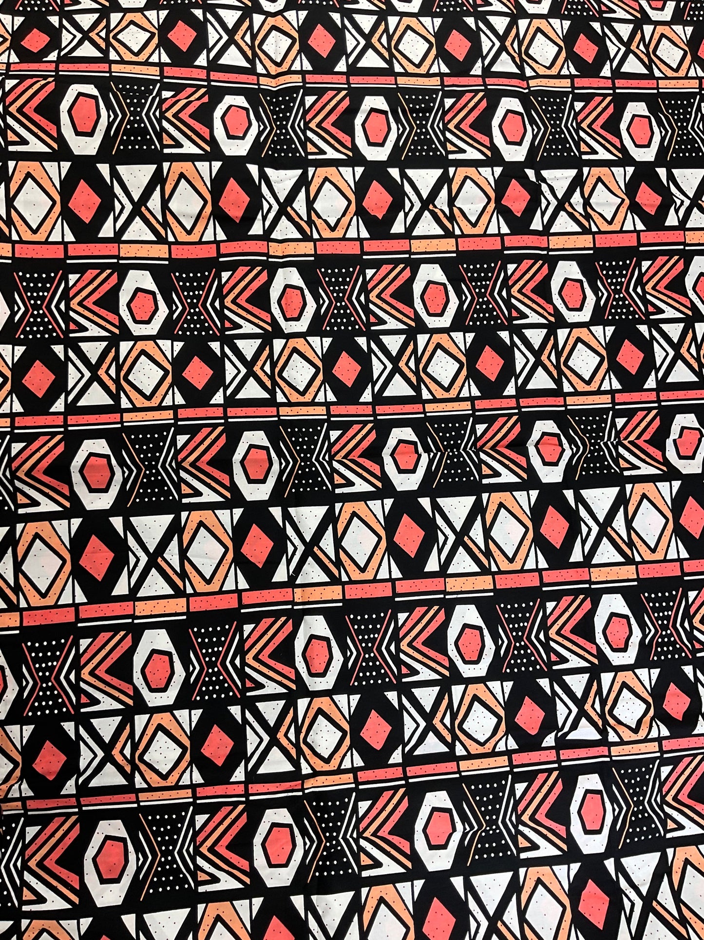 Orange and black African Fabric/African print/African fabric by the yard /Hollandais/ African fabric/ African fabric 6 yards/FG88ht