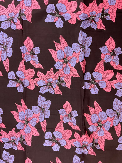 African Fabric/African Print Fabric/Ankara-Burgundy and Lilac Floral Design/African Dress/Ankara Fabric/Quilts Fabric/African Clothi/MK908E