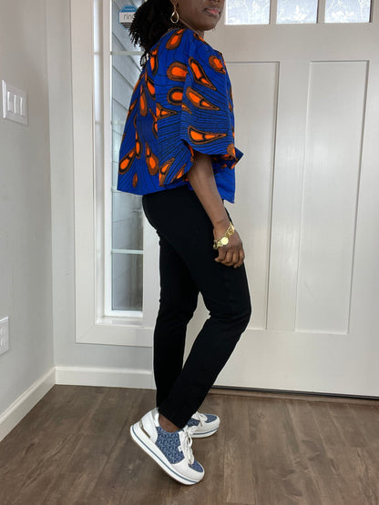 African Blouse/African Print Top/Summer Top/Ankara Blouse/VA117