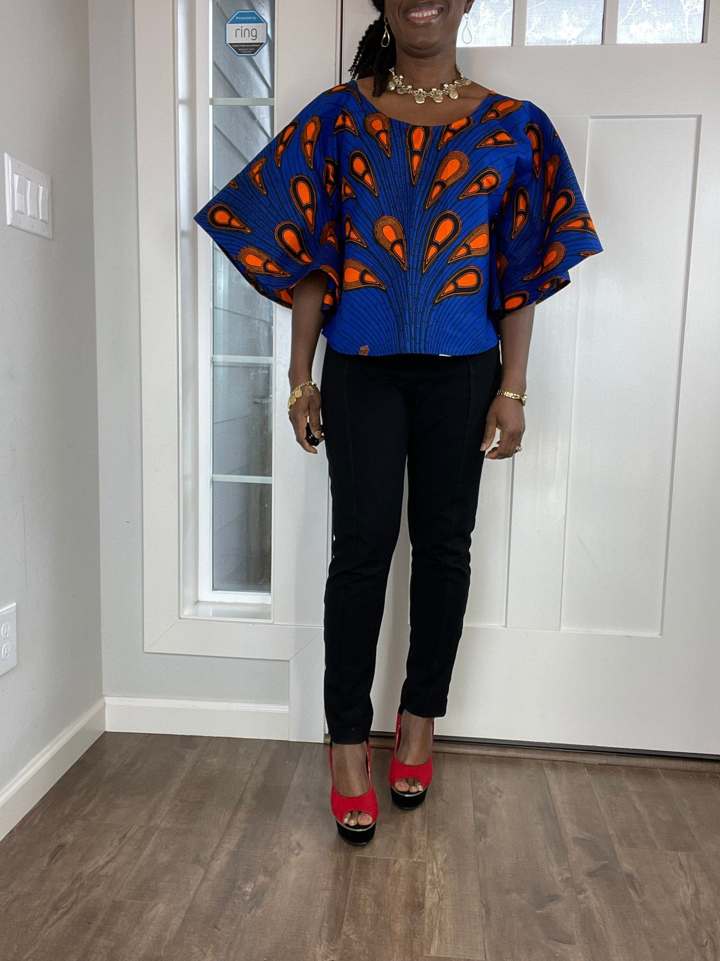 African Blouse/African Print Top/Summer Top/Ankara Blouse/VA117