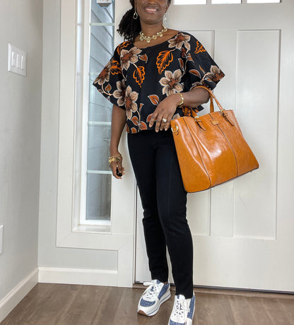 African clothing/ African Print Top/African cape Blouse/VA115
