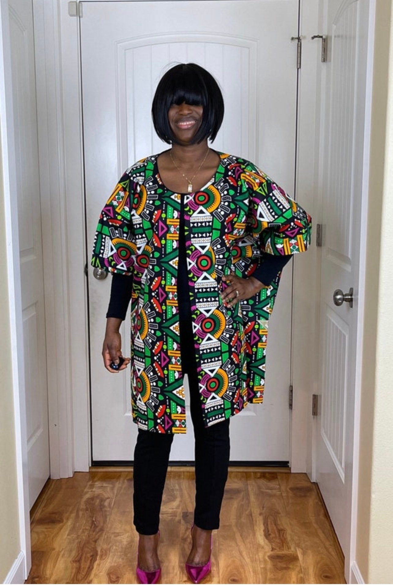 African women clothing/Danshiki Poncho/Poncho/Oversized kimono/African jacket/Ready to ship kimono/Green kimono/African top/African duster