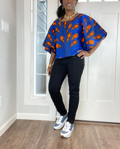 African Blouse/African Print Top/Summer Top/Ankara Blouse/VA117