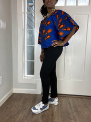 African Blouse/African Print Top/Summer Top/Plus Size Dress/Ankara Blouse/Blouse/Blue Top/African Fabric /African Clothing/African Kaftan