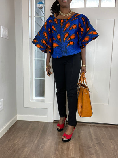 African Blouse/African Print Top/Summer Top/Ankara Blouse/VA117